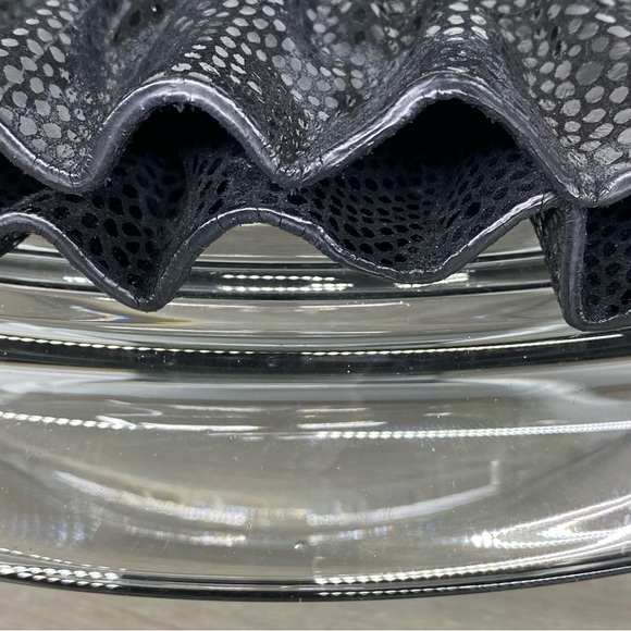 Sabina New York Black Leather Snakeskin Embossed Evening Bag Clutch Purse‎ - Picture 9 of 11